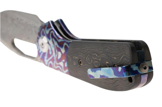 Bild für Liong Mah Field Duty 3.5 Damasteel, FatCarbon Gold Camo MokuTi Inlay, Taschenmesser