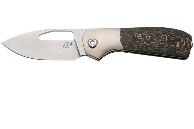 Image pour Liong Mah Field Duty 3.5 Satin S90V, Gold Camo Carbonfiber Titanium, couteau de poche