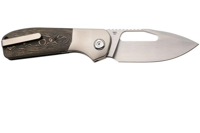 Image pour Liong Mah Field Duty 3.5 Satin S90V, Gold Camo Carbonfiber Titanium, couteau de poche