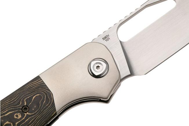 Image pour Liong Mah Field Duty 3.5 Satin S90V, Gold Camo Carbonfiber Titanium, couteau de poche