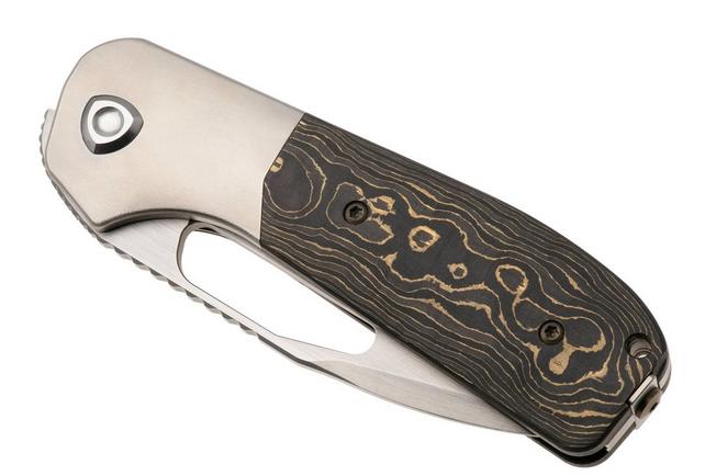 Image pour Liong Mah Field Duty 3.5 Satin S90V, Gold Camo Carbonfiber Titanium, couteau de poche