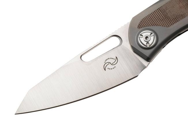 Image for Liong Mah KUF V2 Kitchen Utility Folder, Brown Canvas Micarta pocket knife