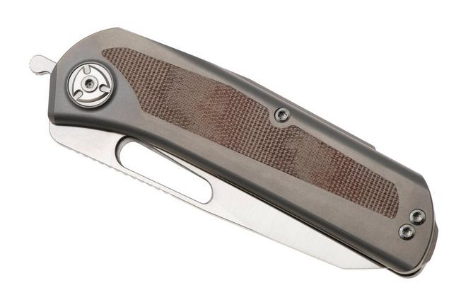 Image for Liong Mah KUF V2 Kitchen Utility Folder, Brown Canvas Micarta pocket knife