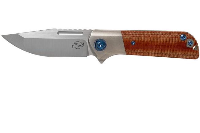 Imagen para Liong Mah Lanny, Brown Canvas Micarta, Satin M390 navaja
