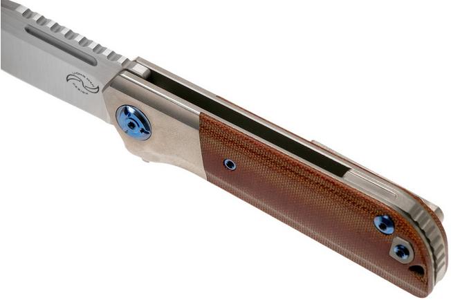 Imagen para Liong Mah Lanny, Brown Canvas Micarta, Satin M390 navaja