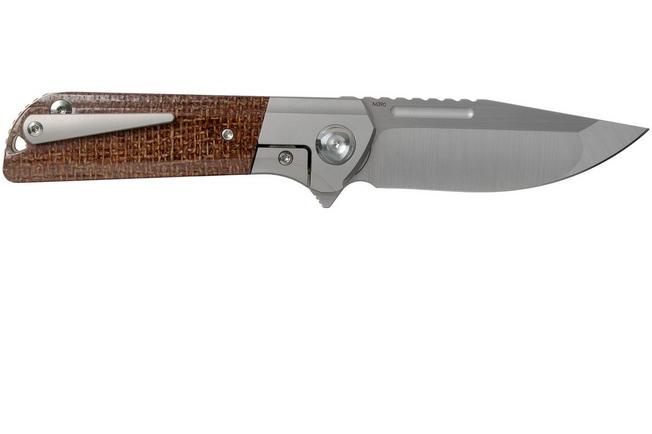 Image pour Liong Mah Lanny V2, Burlap Micarta, Satin M390 couteau de poche