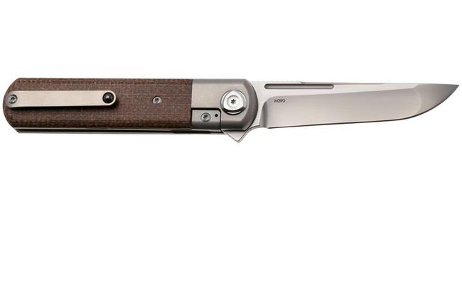 Image for Liong Mah Tanto One, Bead Blasted M390, Burlap Micarta Titanium, pocket knife