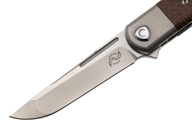 Image for Liong Mah Tanto One, Bead Blasted M390, Burlap Micarta Titanium, pocket knife