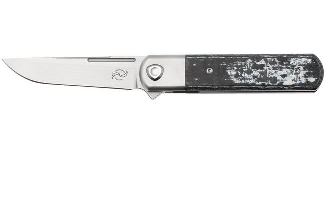 Image for Liong Mah Tanto One, Satin M390, White Storm Carbonfiber Titanium, pocket knife
