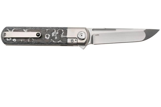 Image for Liong Mah Tanto One, Satin M390, White Storm Carbonfiber Titanium, pocket knife