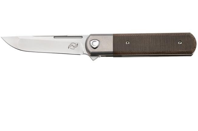 Image for Liong Mah Tanto One, Bead Blasted M390, Green Micarta Titanium, pocket knife