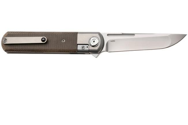 Image for Liong Mah Tanto One, Bead Blasted M390, Green Micarta Titanium, pocket knife