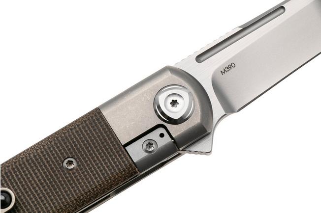 Image for Liong Mah Tanto One, Bead Blasted M390, Green Micarta Titanium, pocket knife