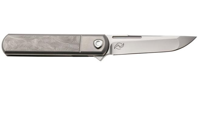 Obraz dla Nóż składany Liong Mah Tanto One, Bead Blasted M390, Sculpted Titanium, leworęczny