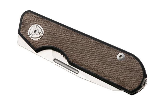 Afbeelding voor Liong Mah Traveller Sheepfoot Green Canvas Micarta zakmes