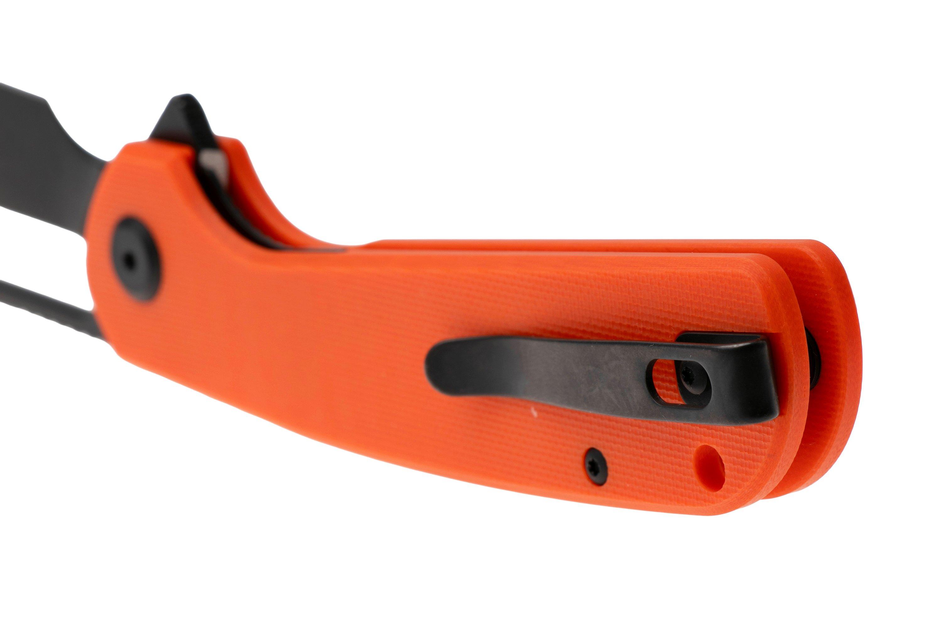 Eutektik Trinity TRI-OBW-R Blackwashed 14C28N, Orange G10, pocket knife ...