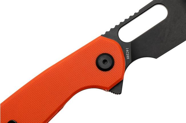 Afbeelding voor Eutektik Trinity TRI-OBW-R Blackwashed 14C28N, Orange G10, zakmes