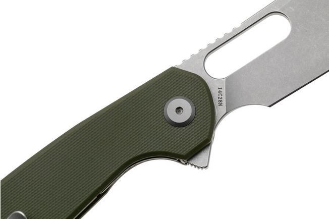 Afbeelding voor Eutektik Trinity TRI-OGSW-R Stonewashed 14C28N, OD Green G10, zakmes