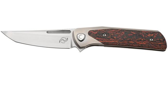 Obraz dla Nóż składany Liong Mah Warrior 3, Satin M390, Mars Valley Carbonfiber Titanium