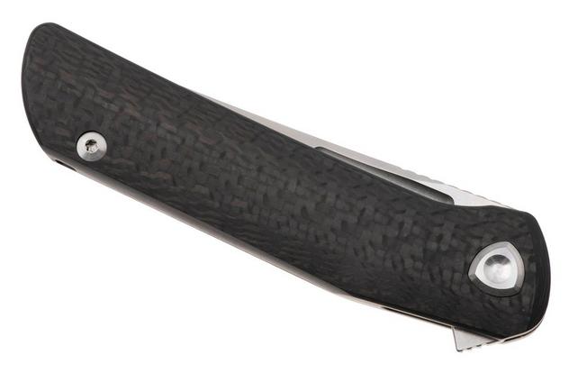 Image pour Liong Mah Warrior 3 Stonewashed Böhler M390, Titanium Carbonfiber, couteau de poche