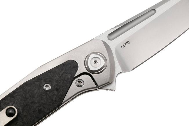Image for Liong Mah Warrior 3 Bead Blasted Böhler M390, Titanium Marbled Carbonfiber Inlay, pocket knife