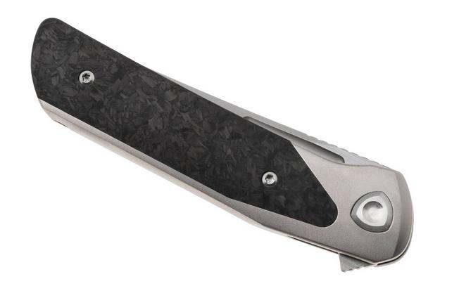 Image for Liong Mah Warrior 3 Bead Blasted Böhler M390, Titanium Marbled Carbonfiber Inlay, pocket knife