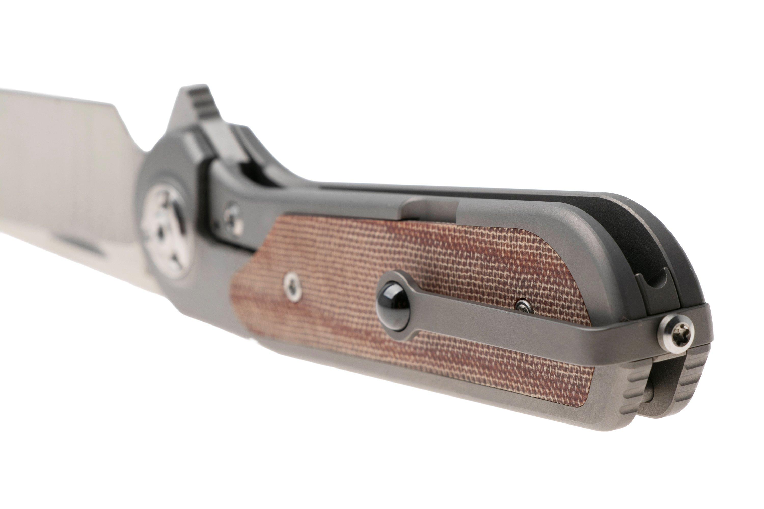 Liong Mah Zulu Brown Canvas Micarta pocket knife | Advantageously