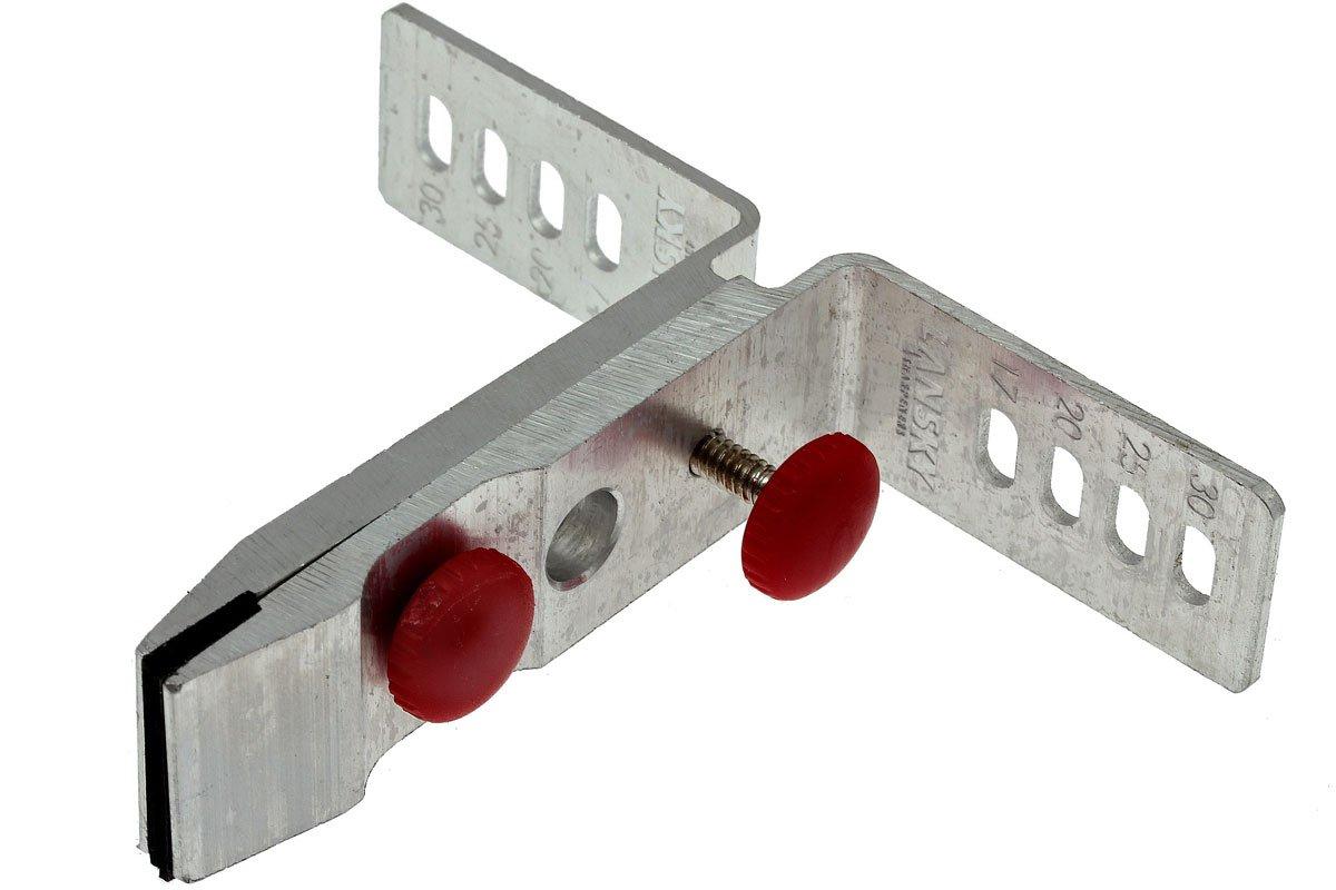 Lansky clamp with rubber jaw for sharpening system Advantageously