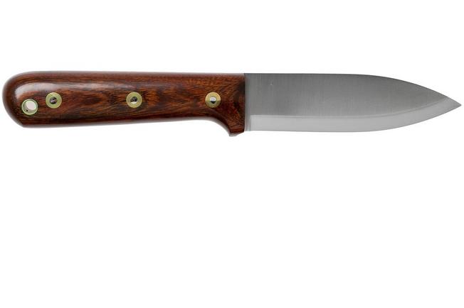 Imagen para LT Wright Genesis Scandi Grind, A2, Desert Ironwood, Leather sheath, cuchillo bushcraft