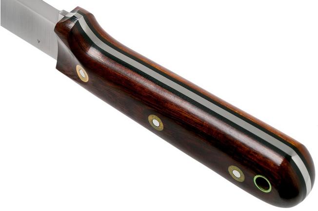 Imagen para LT Wright Genesis Scandi Grind, A2, Desert Ironwood, Leather sheath, cuchillo bushcraft