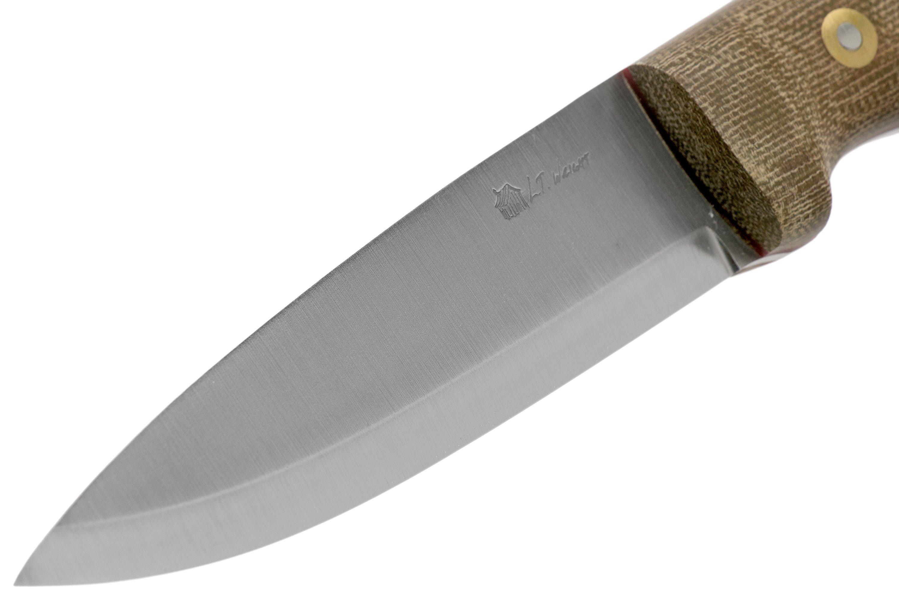 LT Wright GNS Scandi Grind, O1, Matte Green Micarta, Red Liners