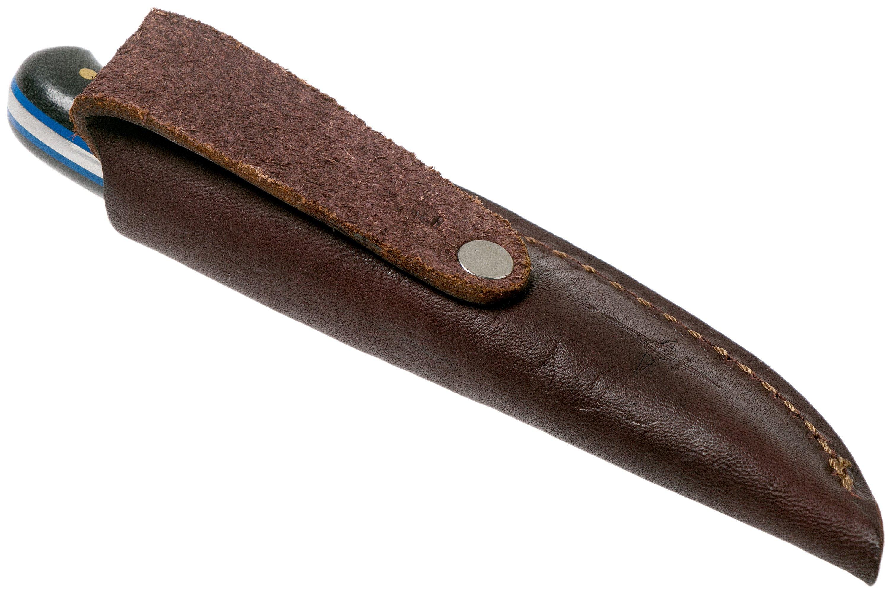 LT Wright Patriot, A2, Polished Black Micarta, Blue Liners, Leather