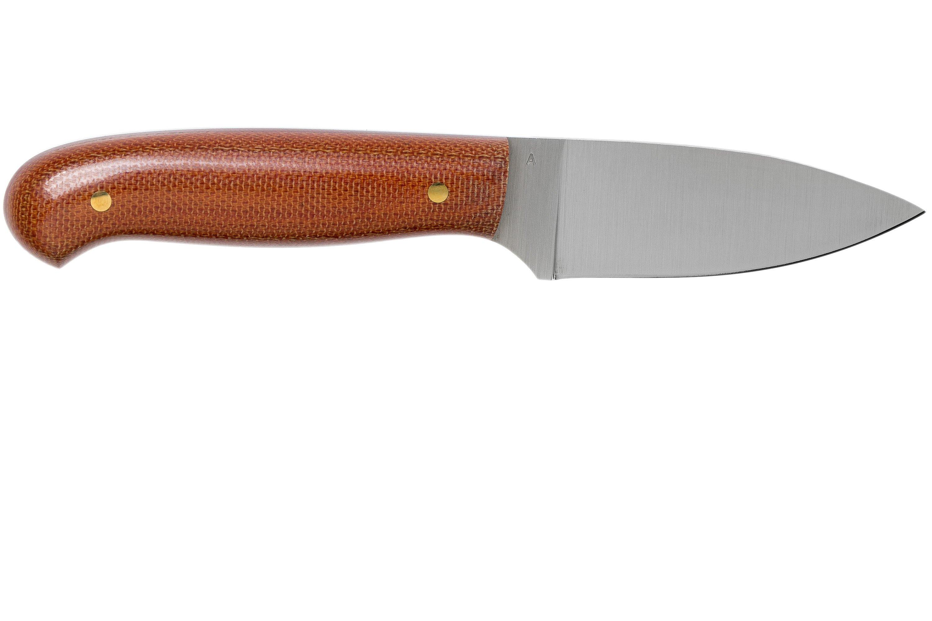 LT Wright Patriot, A2, Polished Natural Micarta, Red Liners, Leather