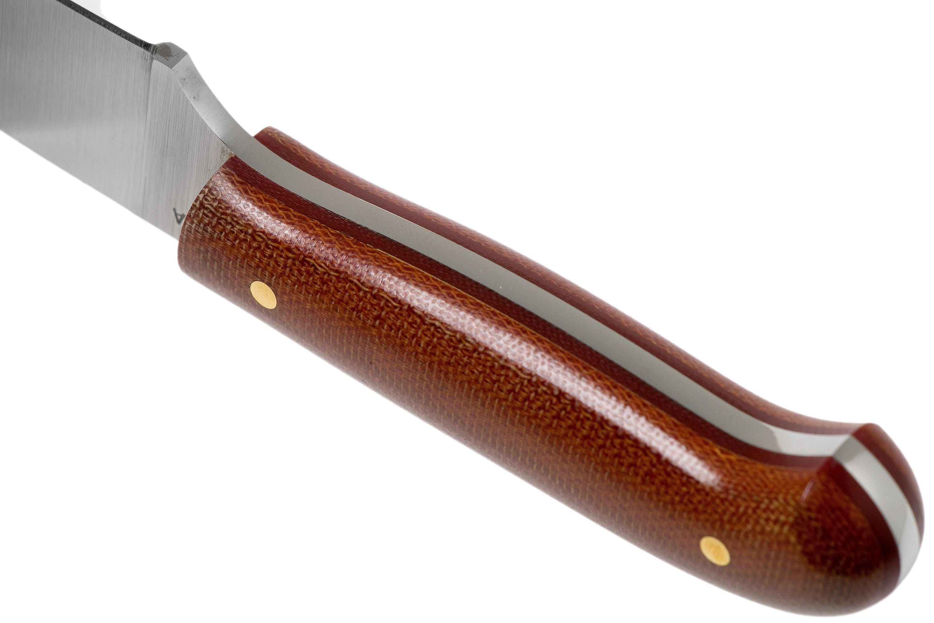 LT Wright Patriot, A2, Polished Natural Micarta, Red Liners, Leather