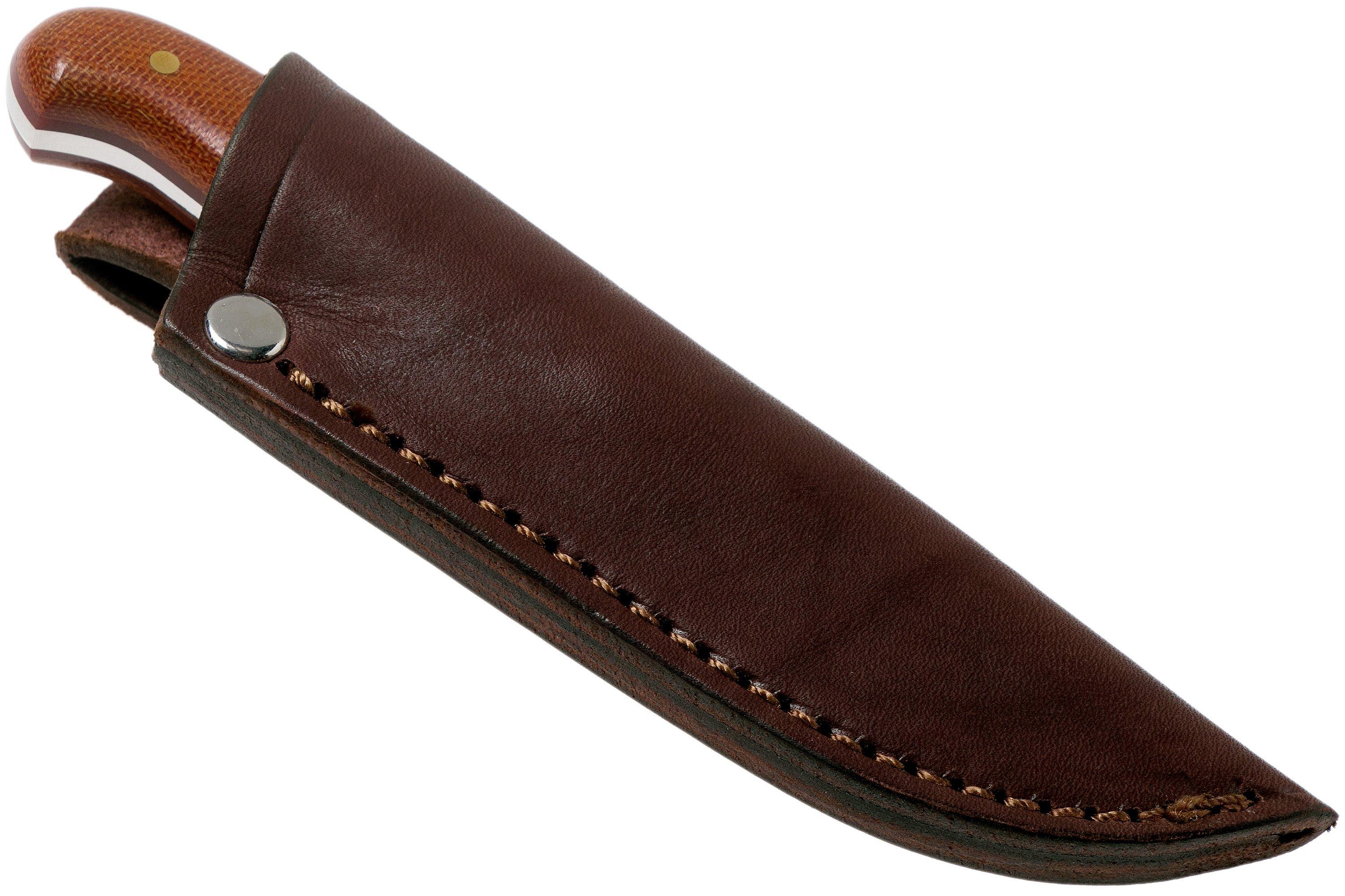 LT Wright Patriot, A2, Polished Natural Micarta, Red Liners, Leather