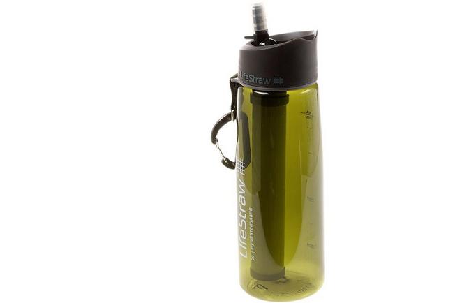 LifeStraw Go 2-stage water bottle with a filter, green