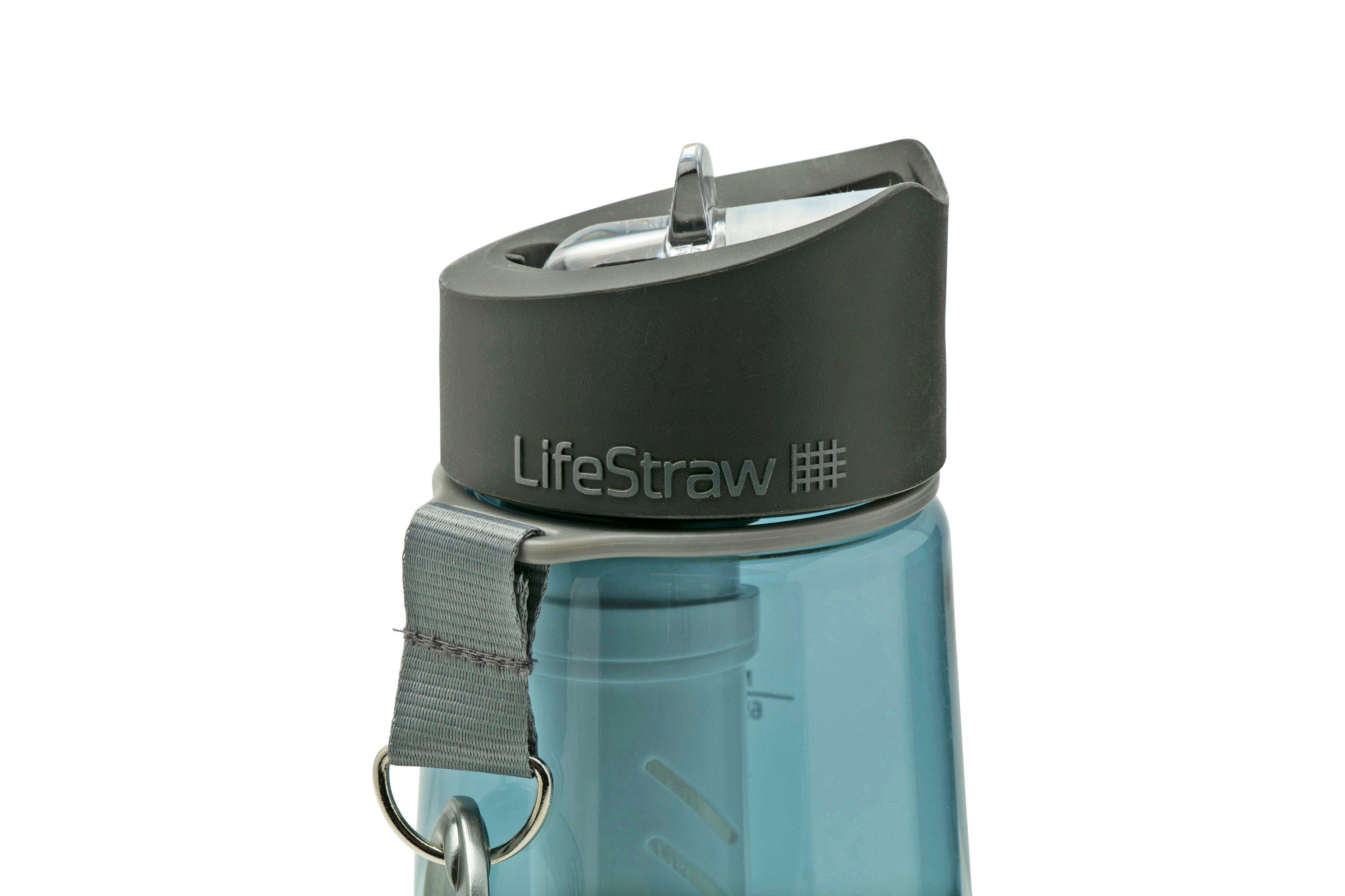 LifeStraw Go 2-stage water bottle with filter, light blue