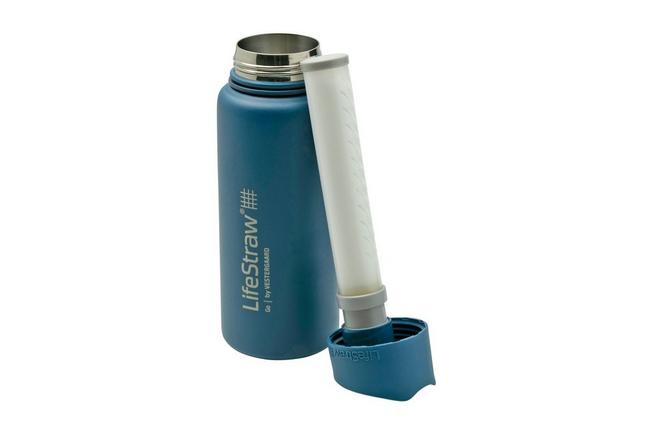 LifeStraw Go Stainless Steel Medium Blue insulated drinking bottle with  filter