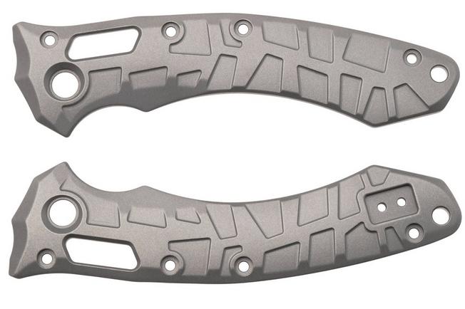 Afbeelding voor Lex Custom Microtech Amphibian Scales AMPHGBB Glass Bead Polished Titanium, handgreepschalen