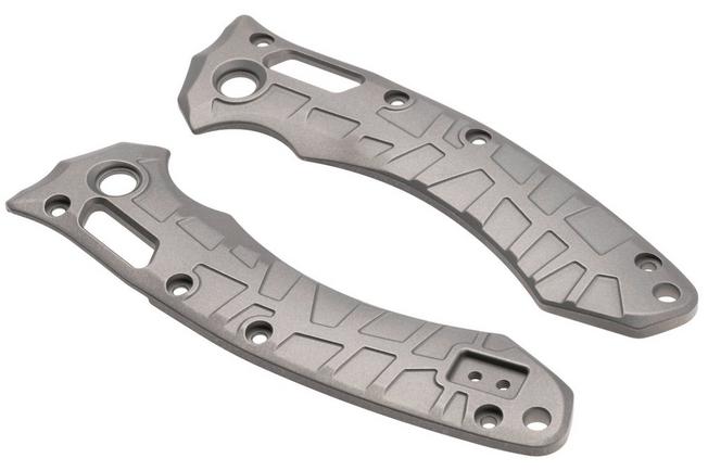 Afbeelding voor Lex Custom Microtech Amphibian Scales AMPHGBB Glass Bead Polished Titanium, handgreepschalen