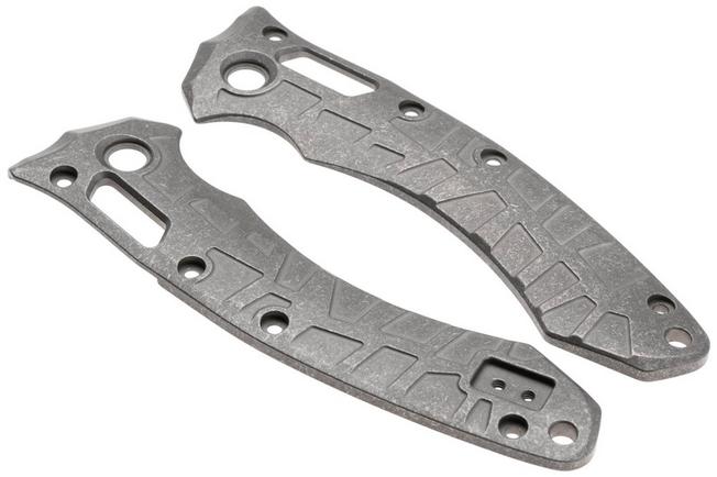Afbeelding voor Lex Custom Microtech Amphibian Scales AMPHSW Stonewashed Titanium, handgreepschalen