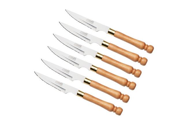 Set de 6 couteaux à steak Opinel, bois d'olivier  Achetez à prix  avantageux chez