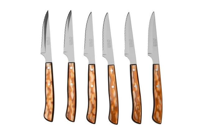 Set de 6 Couteaux à Steak à Lame Dentelée