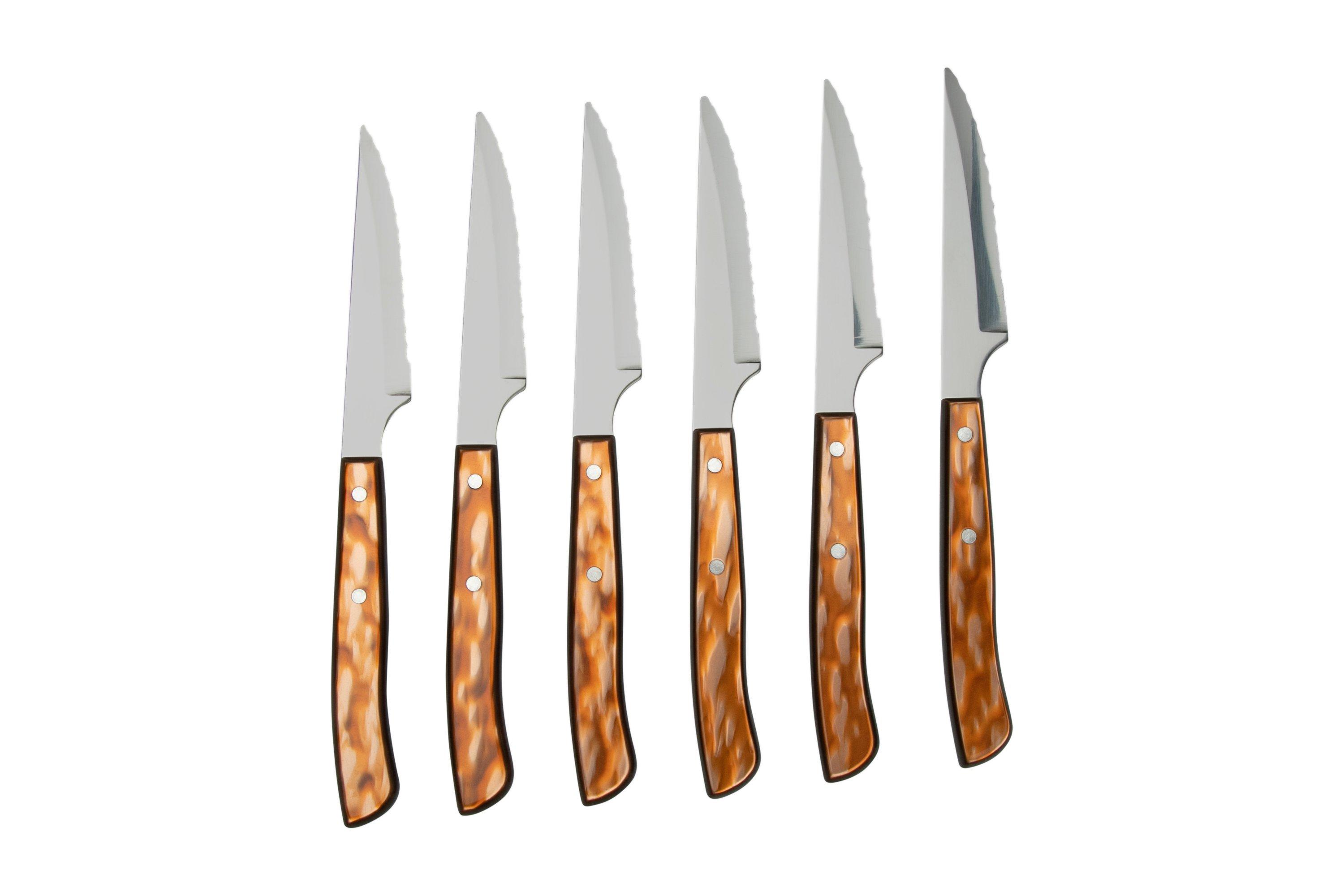 Set de 6 couteaux à steak Opinel, bois d'olivier  Achetez à prix  avantageux chez