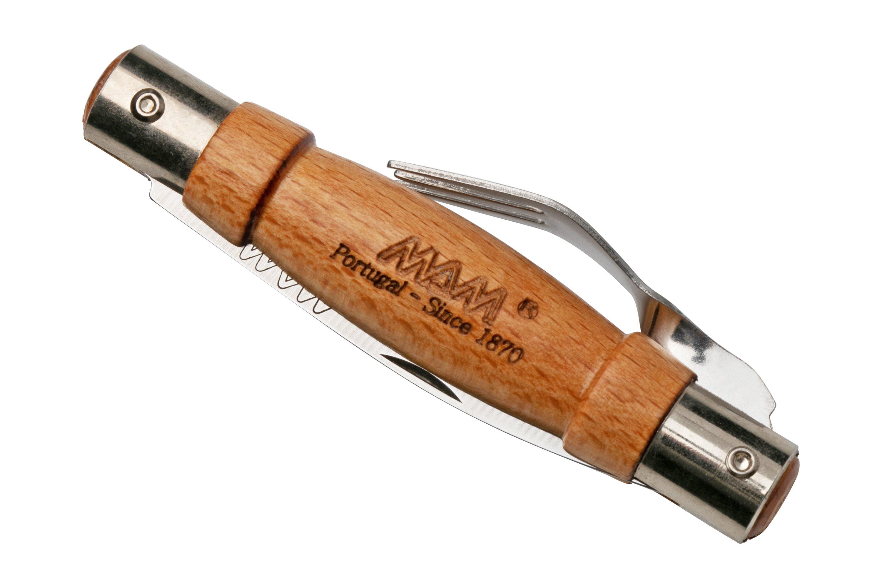 MAM Pocket knife with fork, birch wood 2021, pocket knife