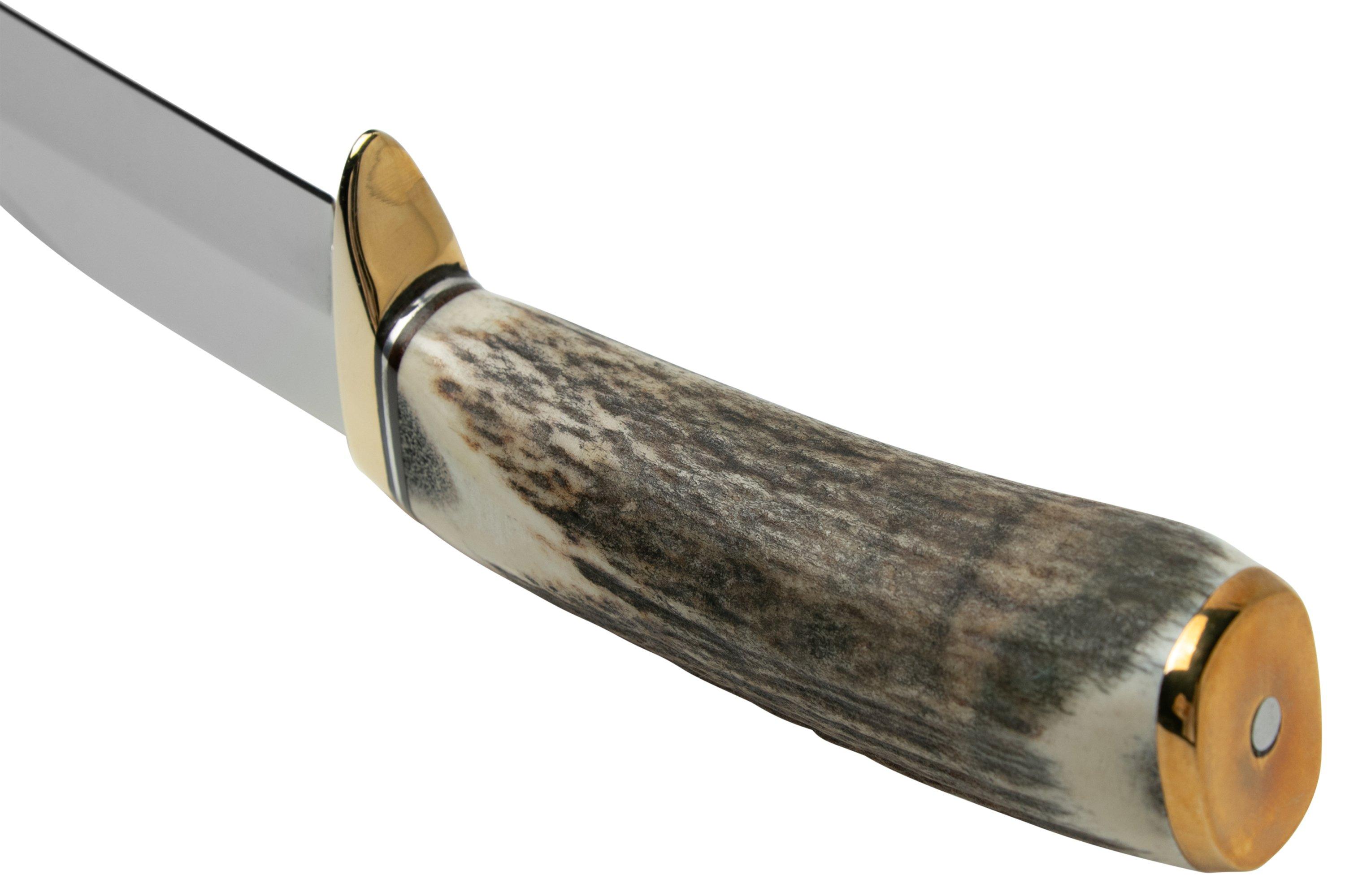 MAM hunting knife deer antler handle 5474, fixed knife Advantageously