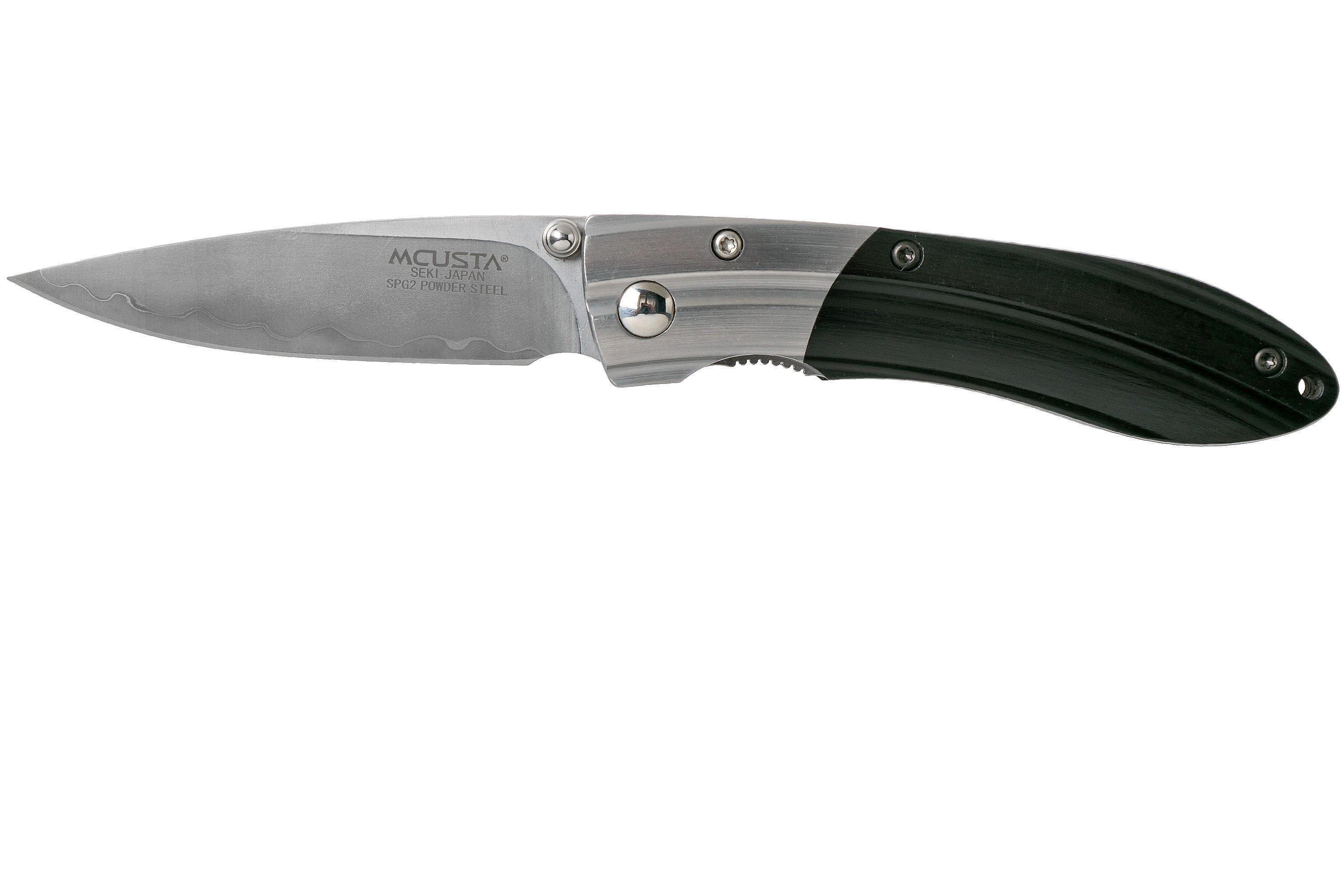 Mcusta MC-142G Ripple, SPG2 Black Pakka Wood pocket knife ...