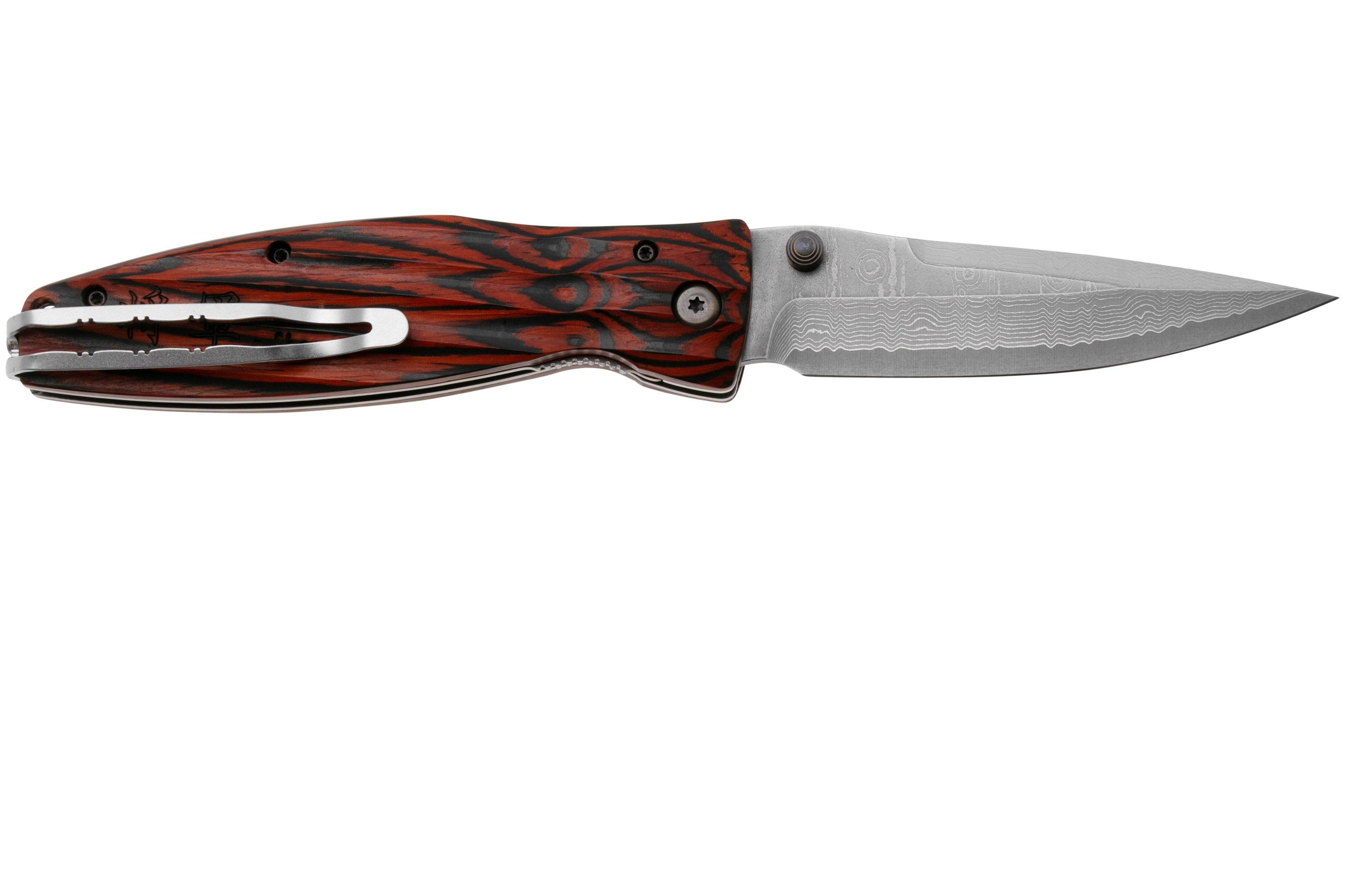 Coltello Teja Tranchete. Legno Rosso. 7 Cm