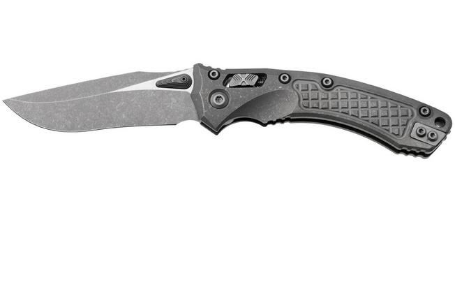 Afbeelding voor Microtech Marfione Select Amphibian 137RL-10APFRMS1, Apocalyptic Stonewashed M390MK, Apocalyptic Frag Titanium zakmes, Tony Marfione design