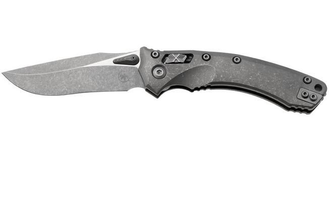 Afbeelding voor Microtech Marfione Select Amphibian 137RL-10APMS1, Apocalyptic Stonewashed M390MK, Apocalyptic Slab Titanium zakmes, Tony Marfione design